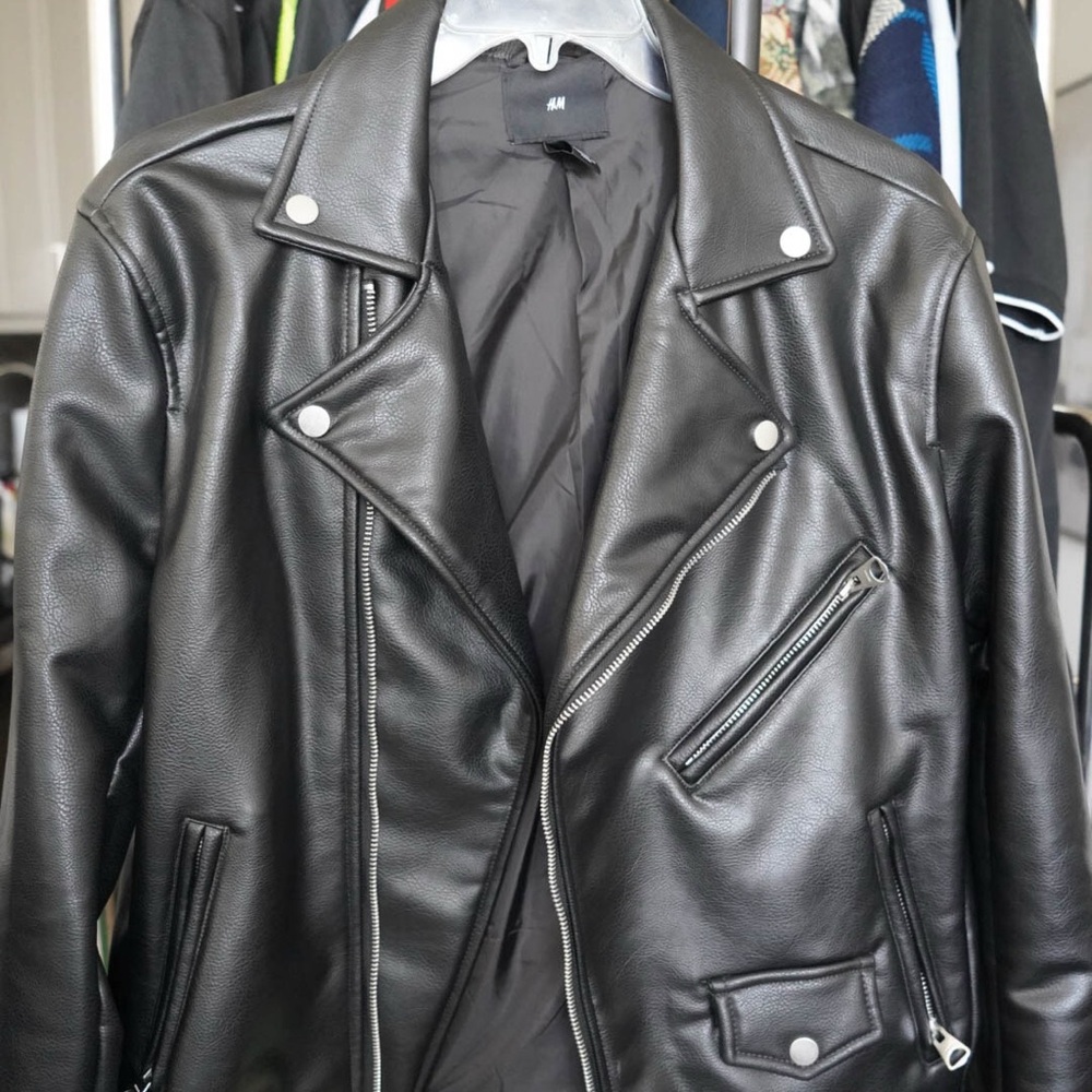 H&M Black Leather Jacket for Men